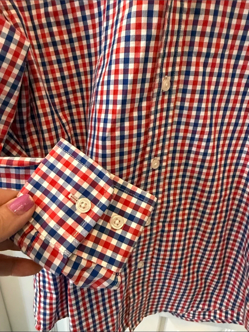 Lauren Ralph Lauren Black Label Boys Plaid Button Down Shirt 14‎ Red Blue White